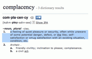 complacency-meaning-definition